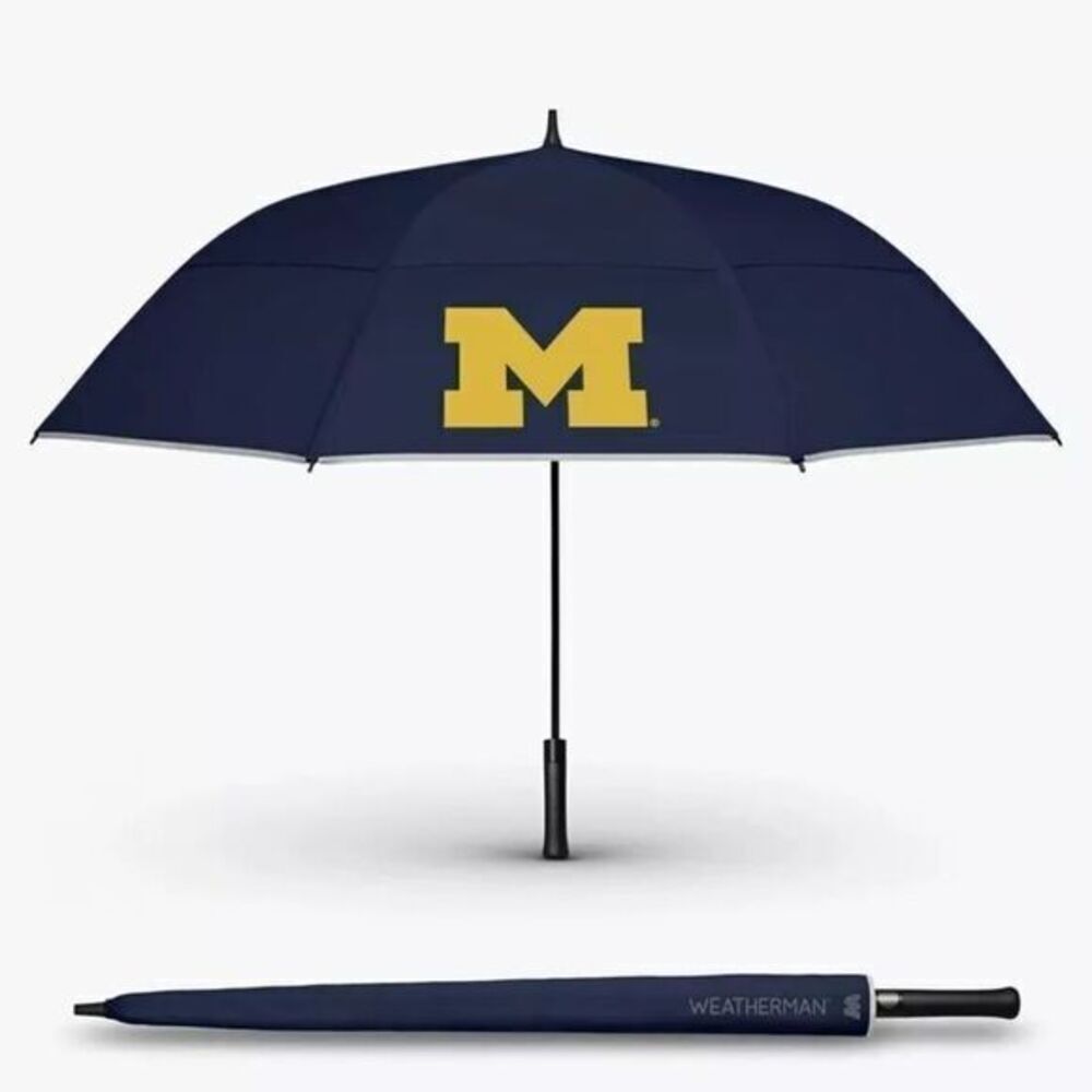 NIB Weatherman 68” Golf Umbrella NCAA University of Michigan Wolverines